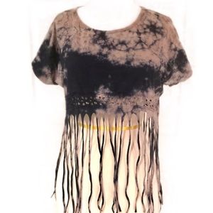 Tie Dye Fringe Crop Top Size M